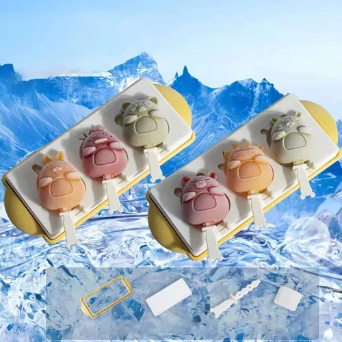 Juego de 2 moldes para paletas con forma de 6 piezas para niños, moldes de silicona para hacer paletas de helados, moldes para hacer helados,