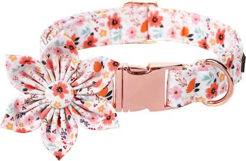 Miniatura 15 de Lionet Paws Collar de primavera para perro con lazo marinero, suave, cómodo, ajustable, lindo collar de margaritas para perros grandes, cuello de 16