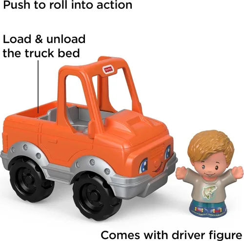 Miniatura 2 de Fisher-Price Little People - Juguete para niños pequeños, ayuda a un amigo a recoger camión, vehículo naranja y figura para jugar a partir de 1 años