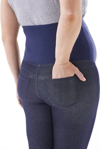 Miniatura 4 de No Nonsense Leggings de mezclilla sintética de maternidad Expantech para mujer
