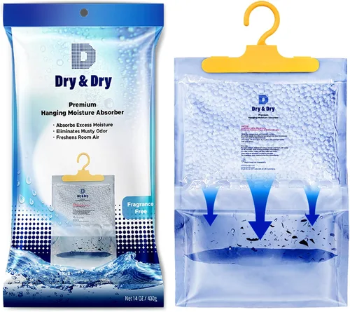 Miniatura 2 de Dry & Dry Paquete de 4 absorbentes de humedad prémium para el hogar, sótano y dormitorio, deshumidificadores pequeños