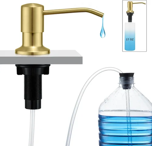 Miniatura 9 de CREA Dispensador de jabón para platos para fregadero de cocina, juego de dispensador de jabón de cocina integrado con tubo de 39 pulgadas, botella
