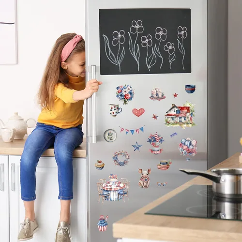 Miniatura 6 de Whaline 10 hojas patrióticas de transferencia para manualidades, 4 de julio, calcomanías de transferencia para muebles en colores pastel para 250