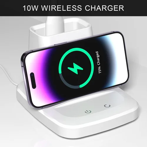 Miniatura 3 de Lámpara de escritorio con cargador inalámbrico, lámparas de escritorio LED para oficina en casa con soporte para bolígrafo, 800 lm, 3 modos