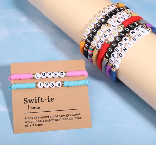 Miniatura 3 de Korotho Taylor Lover Fearless Reputation Red 1989 Speak Now Midnights Pulsera para Eras Music, Taylor Album Inspirado Pulseras Set Swiftie Outfit