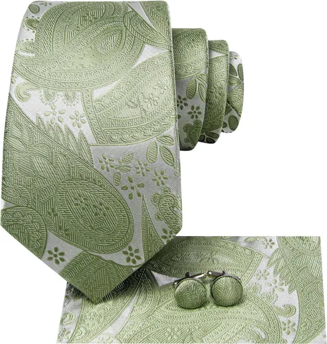 Miniatura 230 de Dubulle Corbata tejida de cachemira para hombre y gemelos de pañuelo para hombre, conjunto de gemelos para boda formal y negocios