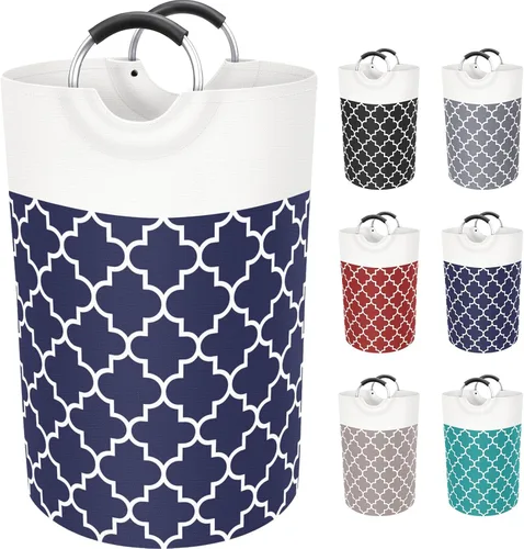 Miniatura 14 de Fabspace - Cesta de lavandería grande con bolsa de lavandería plegable, cesta de ropa con asas altas impermeables para viajes, baño, elementos Gris