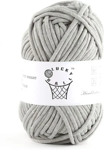 Miniatura 17 de Hilo de 100g para Ganchillo y Tejer, 66 yardas/60m de Hilo de Algodón para Principiantes, Hilo de Mezcla de Acrílico Algodón-Nylon para Kit de Blanco