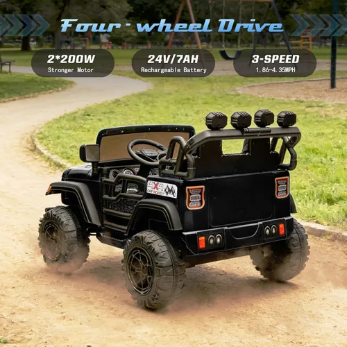 Miniatura 5 de 24V Ride on Toys for Big Kids, 2 Seater Ride on Cars with Remote Control, 400W Motor, Ride on Truck w/ 20in Wide Seat, 3 Speeds, Lights, Bluetooth