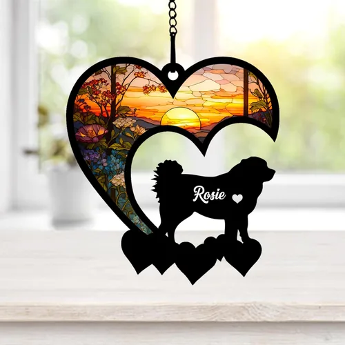 Miniatura 20 de NAZENTI Atrapasoles personalizado de sabueso afgano, adorno conmemorativo personalizado para la pérdida de mascotas, regalo de condolencia