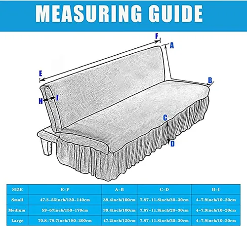 Miniatura 6 de Funda para futón de felpa gruesa sin brazos, de terciopelo elástico, funda para sofá cama, funda suave para sofá, futón, protector de muebles