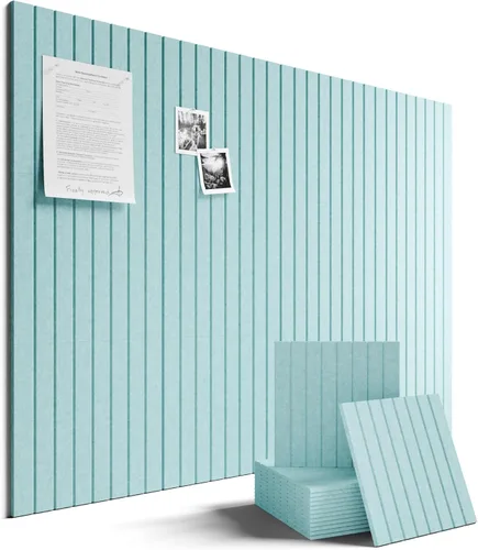 Miniatura 48 de Tablero de anuncios de fieltro grande de 36 x 24 pulgadas, alternativa al tablero de corcho – Paquete de 6 con 40 pestañas adhesivas extraíbles