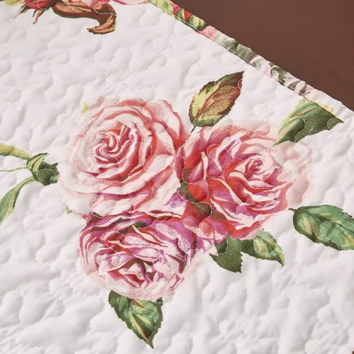 Miniatura 8 de DaDa Bedding - Juego de 4 manteles individuales para mesa de comedor, diseño de rosas románticas, de algodón, acolchado, para jardín, casa de campo