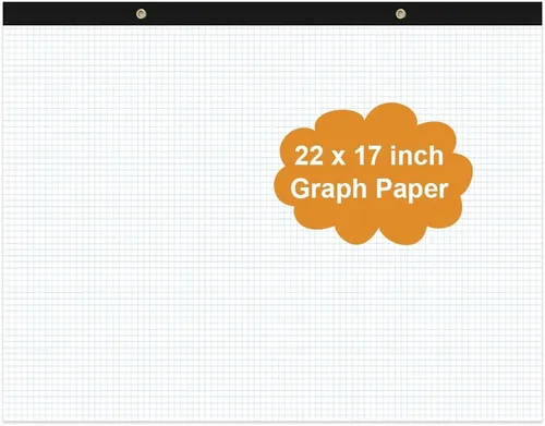 Miniatura 4 de Bloc de notas de papel cuadriculado grande de ingeniería, 22 x 17 pulgadas, cuadrícula azul de 4 x 4 pulgadas, 50 hojas/100 páginas para ingeniero