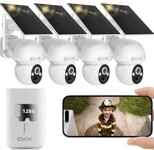 Miniatura 13 de [3K, vista de 360°] Sistema de cámara de seguridad inalámbrica de 5MP, 4 cámaras PTZ 3K para exteriores interiores, sistema de vigilancia WiFi dual