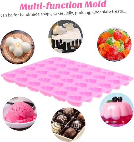 Miniatura 3 de Cabilock Moldes de silicona en forma de nube para chocolate, antiadherentes, de grado alimenticio, para chocolate, gelatina, rosa caramelo