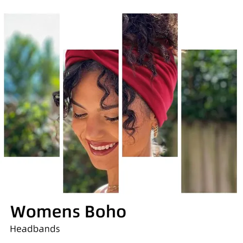 Miniatura 5 de AKTVSHOW Diademas de 7 pulgadas de ancho para mujer, paquete de 10 diademas grandes estilo turbante bohemio a la moda, bandas para el cabello