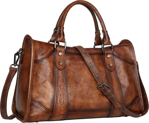 Iswee Bolsos satchel para mujeres, bolso de hombro de cuero genuino, carteras de cuero Hobo, bolsos cruzados, cartera vintage, bolso tote