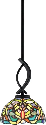 Miniatura 93 de Toltec Lighting Cavella Stem Colgado Mini colgante, acabado grafito, vidrio de muselina blanca de 4 pulgadas