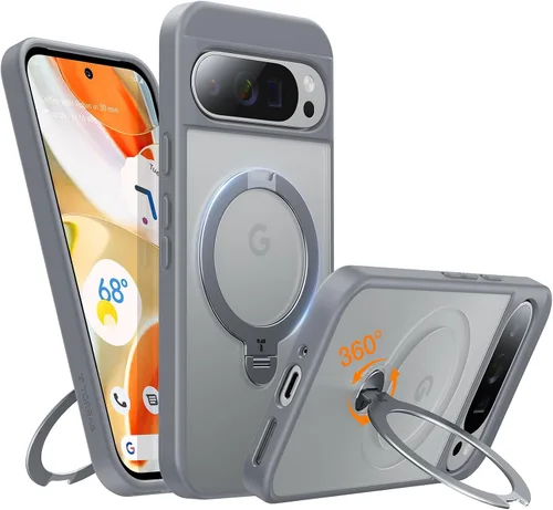 Miniatura 13 de TORRAS Soporte magnético giratorio de 360 grados para funda de Google Pixel 9 Pro XL, protección contra caídas de grado militar de 12 pies