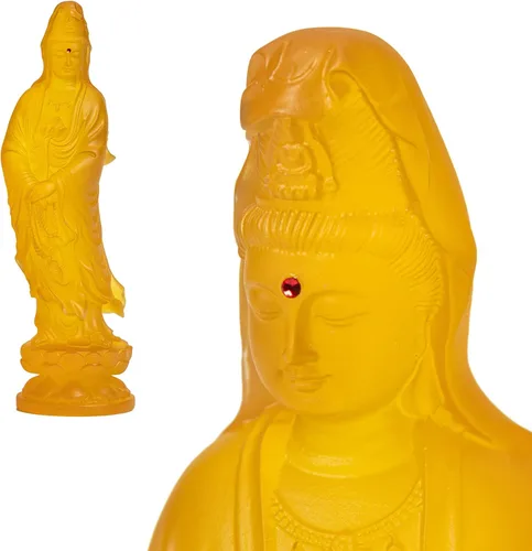 Miniatura 10 de Estatua de resina de Guan Yin – Quan Yin hecha a mano, Kwan Yin, Quan Am, Kuan Yin, Estatua de Guanyin para altar de meditación, estatua de Buda