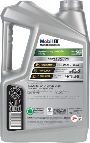 Miniatura 2 de Aceite para motor sintético Advanced Full 1 120758 de Mobil, para 0W-20 5, 1.24 galón
