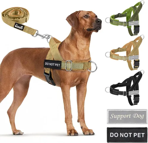 Miniatura 11 de Juego de arnés y correa para perro Lukove sin tirones - Arnés de chaleco para perros resistente con acolchado suave para perros medianos y grandes