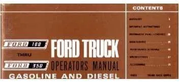 Guía del usuario del manual de la guía del usuario de la guía del usuario de Ford F-100 a F-350 del libro del operador de referencia de los fusibles