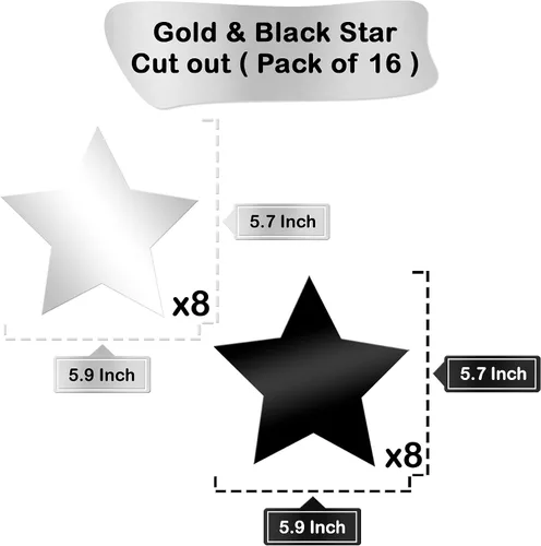 Miniatura 3 de KatchOn, Remolinos colgantes de estrellas negras y plateadas, paquete de 32, decoraciones de techo de estrella para cumpleaños, remolinos