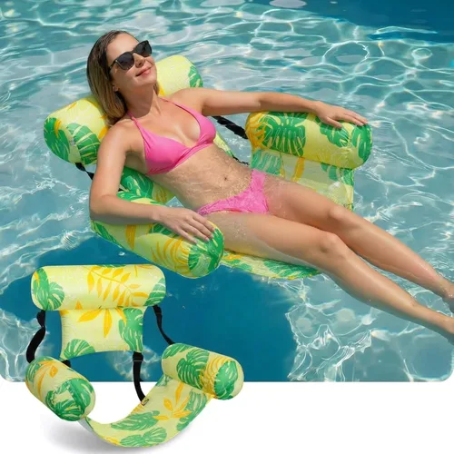 Miniatura 9 de Flotadores inflables para piscina, sillas flotantes para adultos, fideos de piscina inflables para adultos, natación resistente, plantas tropicales