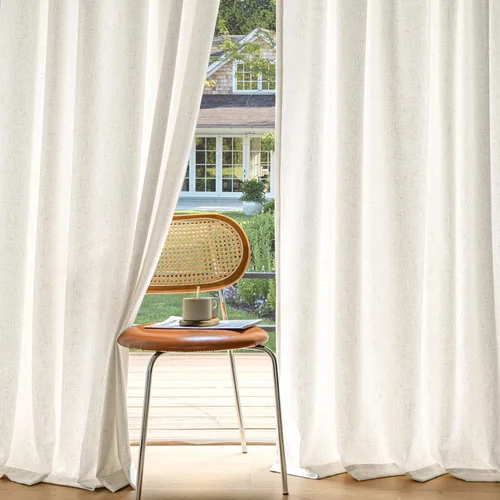 Miniatura 10 de MIULEE 2 paneles de cortinas de lino de privacidad que no se transparentan, cortinas filtrantes de luz, cortinas texturizadas con pestaña trasera