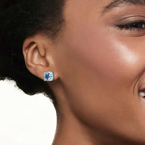 Miniatura 2 de Ross-Simons Aretes de topacio azul suizo de 6,40 qt t en plata de ley, Gema, Topacio