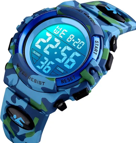Miniatura 2 de FIZILI Reloj digital deportivo impermeable para niños, reloj despertador de 1224 H, cronómetro, calendario de 3 a 15 años, reloj de pulsera