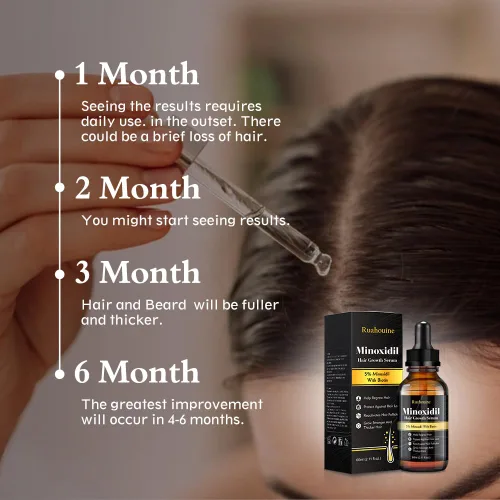Miniatura 3 de Ruahouine Tratamiento para el crecimiento del cabello para más grueso, 5% de minoxidil biotina aceite de suero para el crecimiento del cabello