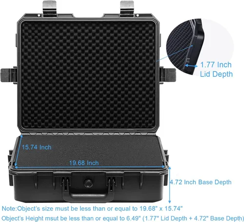 Miniatura 3 de Regetek Funda rígida impermeable de 21.85 x 18.11 x 7.08 pulgadas, estuche de almacenamiento de viaje con espuma para Starlink MINI, cámara