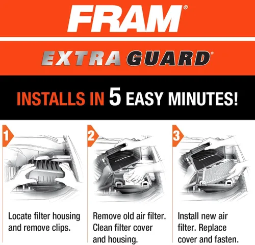 Miniatura 6 de FRAM Extra Guard CA8911 - Filtro de aire de repuesto para modelos seleccionados Acura EL y Honda Civic (1.7 L), proporciona protección de filtro