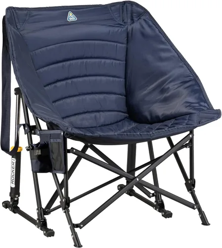 Miniatura 11 de GCI Outdoor - Mecedora plegable estilo sling para exteriores con portavasos y bolsillo para teléfono Rojo