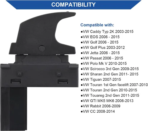 Miniatura 4 de Obaee Interruptor de control de ventana eléctrica para puerta, botón lateral del pasajero, compatible con VW Volkswagen Golf Caddy Rabbit EOS Jetta