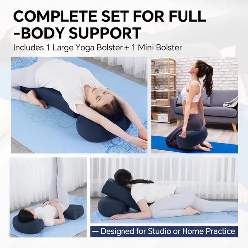Miniatura 5 de MABOZOO Almohada de yoga de 2 piezas Azul