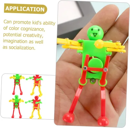 Miniatura 8 de Abaodam 4 piezas de robot bailarín de cuerda para adultos, figuras de relojería seguras y portátiles, regalos creativos para cumpleaños