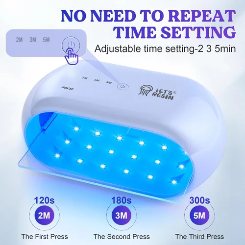 Miniatura 4 de LET'S RESIN Luz UV, Luz de Resina de Dos Caras con Tiempo de Configuración Más Largo (2m, 3m, 5m) con 36 Perlas LED, Lámpara UV de Tamaño Grande