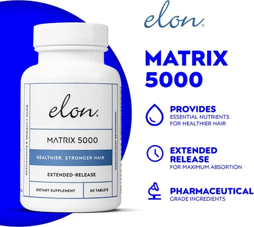 Miniatura 2 de 60 tabletas Elon Matrix 5000 para un pelo más saludable y fuerte