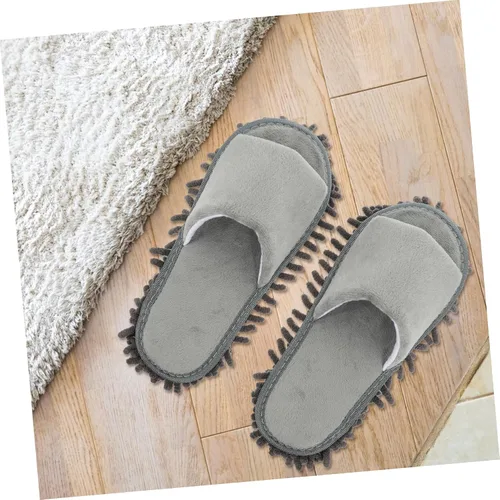 Miniatura 9 de CHILDWEET 2 pares de pantuflas reutilizables con material de chenilla, suaves y prácticas, cubiertas de zapatos de limpieza para el hogar, se