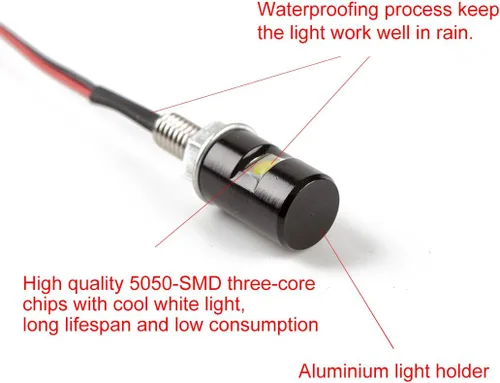 Miniatura 2 de CZC AUTO 2 luces de matrícula, lámpara de perno de tornillo de matrícula, bombilla LED blanca de 12 V, impermeable, impermeable, impermeable
