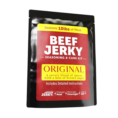 Miniatura 14 de Lucky Jerky Kit de condimento y curación de cecina, paquete de 4 unidades, original, pimiento rojo, teriyaki, condimentado, temporada 80 libras