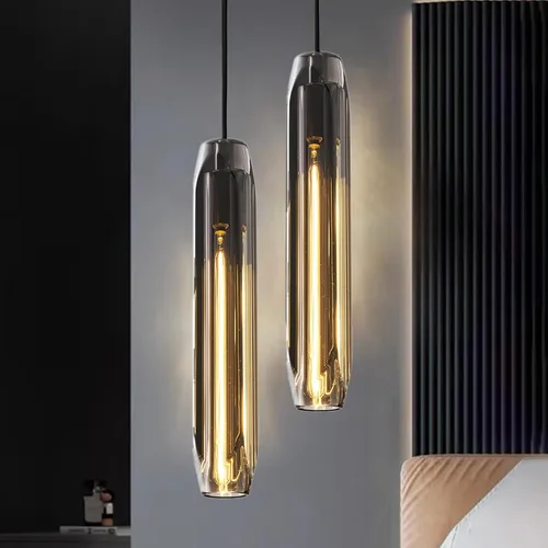Miniatura 8 de Luces Colgantes Luces Colgantes para Isla de Cocina Lámparas Colgantes Luz Colgante de Cocina Luz Colgante Gris Humo Pantalla de Cristal Luces