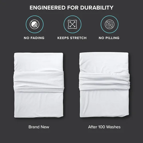 Miniatura 5 de Bare Home Cooling Performance - Juego de sábanas elásticas de punto de jersey, absorben la humedad y son transpirables, sábanas elásticas en 4