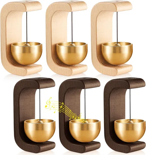 Miniatura 25 de Zonon 2 Piezas Campanillas de Viento Magnéticas de Madera Decoración de Timbre de Puerta Campana de Comerciantes para Apertura de Puerta Forma de C