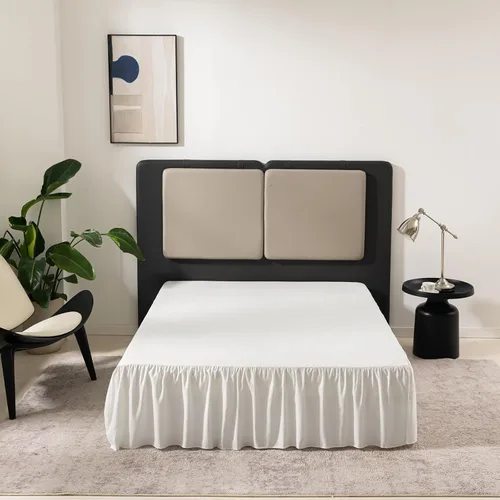 Miniatura 13 de TSUTOMI Falda de Cama Negra Tamaño Twin con Volantes y Esquinas Divididas, Falda de Cama Twin Caída de 12 Pulgadas, Falda de Cama Tamaño Twin Negra