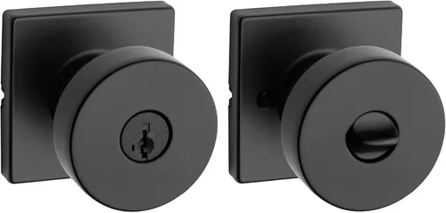 Miniatura 10 de Kwikset Pismo Manija de privacidad para puerta, para interiores, con cerradura, sin llave, con protección Microban, para baño y dormitorio, negro